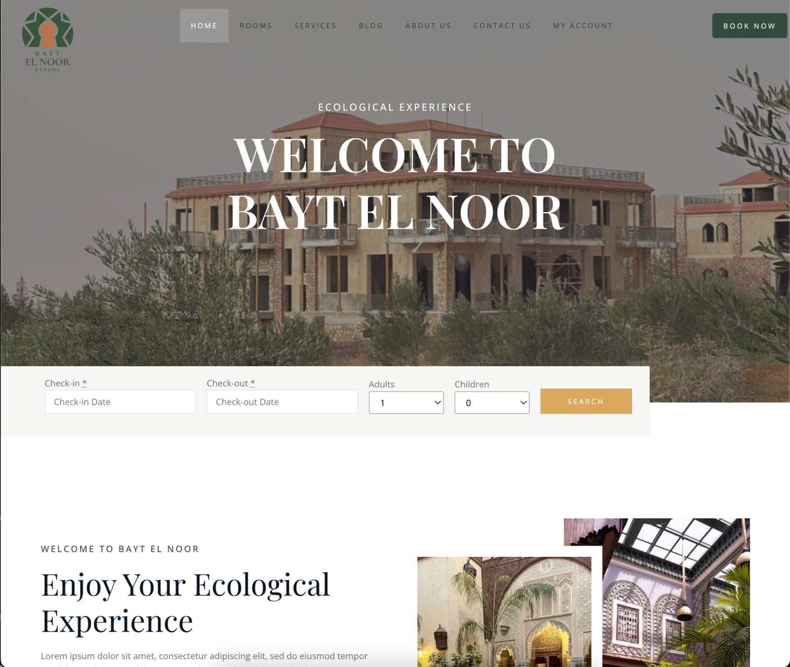 Bayt El Noor website design