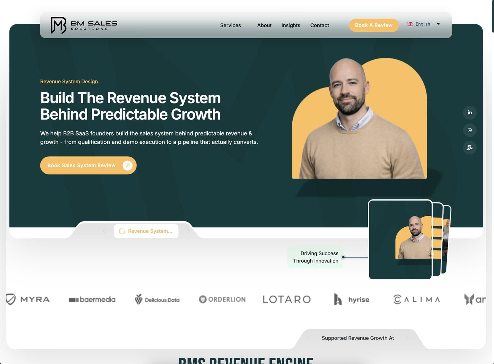BM Sales Solutions homepage