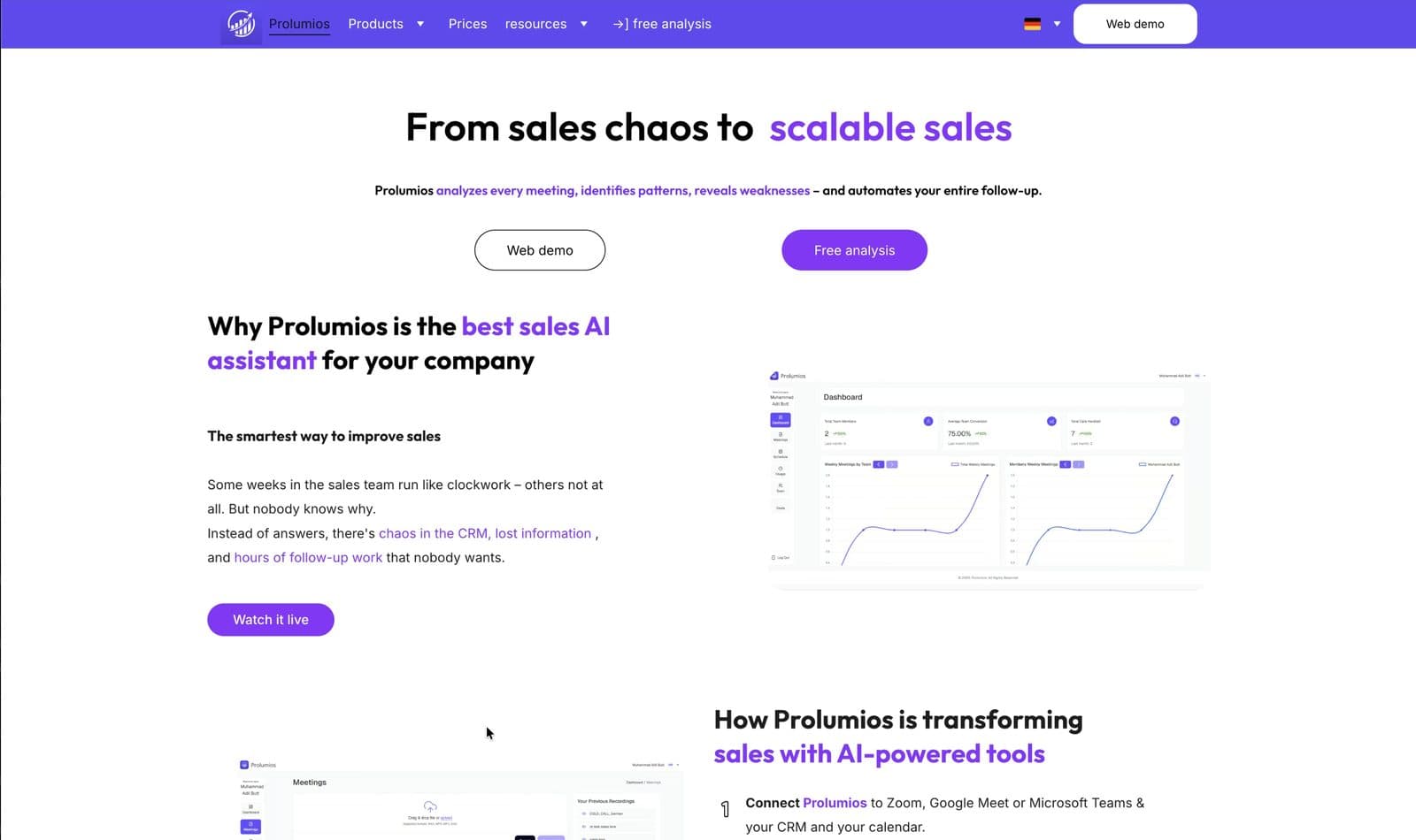 Prolumios homepage before the redesign
